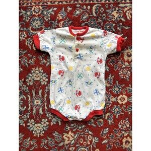 Vintage Healthtex Boy Bodysuit 12 Months Baseball 80s 90s